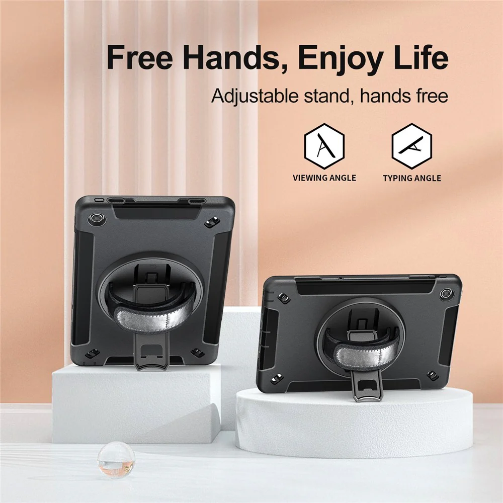 For Lenovo Tab M10 Plus (3rd Gen) / Xiaoxin Pad 2022 10.6 inch Kickstand Shockproof Tablet Case Hand Strap PC + TPU Cover with Shoulder Strap - Image 6