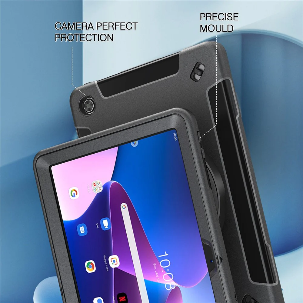 For Lenovo Tab M10 Plus (3rd Gen) / Xiaoxin Pad 2022 10.6 inch Kickstand Shockproof Tablet Case Hand Strap PC + TPU Cover with Shoulder Strap - Image 7