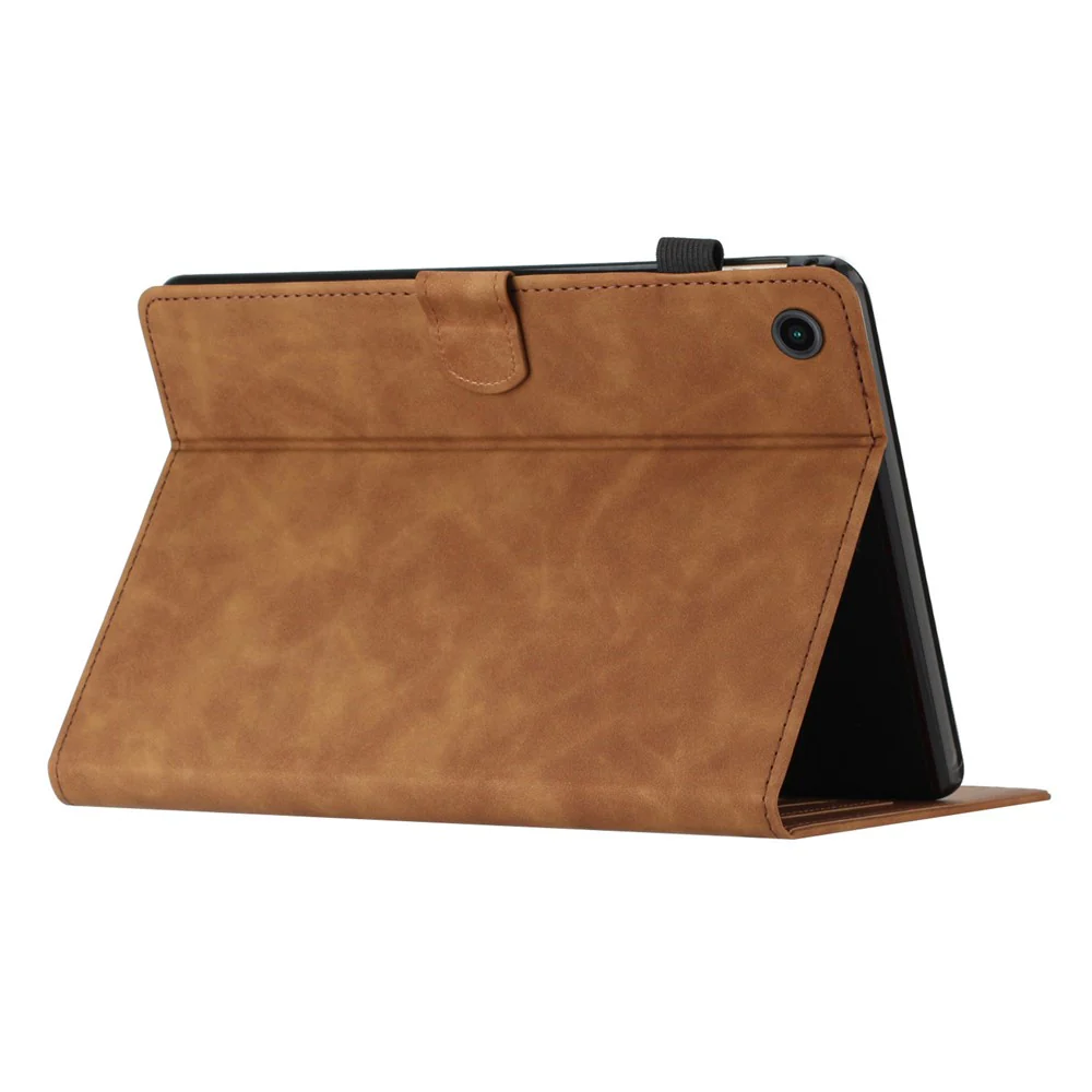 For Lenovo Tab M10 Plus (3rd Gen) / Xiaoxin Pad 2022 10.6 inch Leather Tablet Case Card Slot Stand Imprinted Cover - Brown - Image 6