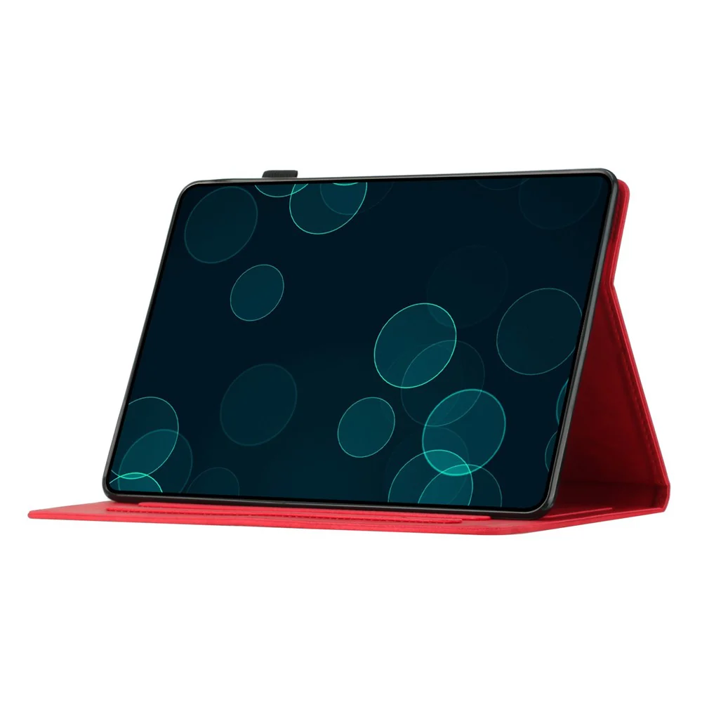 For Lenovo Tab M10 Plus (3rd Gen) / Xiaoxin Pad 2022 10.6 inch Leather Tablet Case Card Slot Stand Imprinted Cover - Red - Image 3