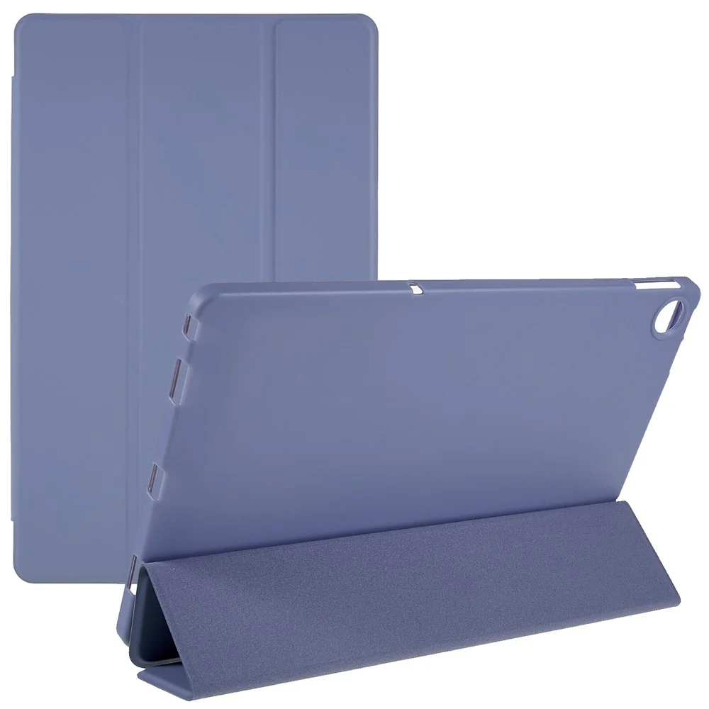 For Lenovo Tab M10 Plus (3rd Gen) / Xiaoxin Pad 2022 10.6 inch Light Thin Anti-wear PU Tablet Case Matte TPU Trifold Stand Cover - Baby Blue