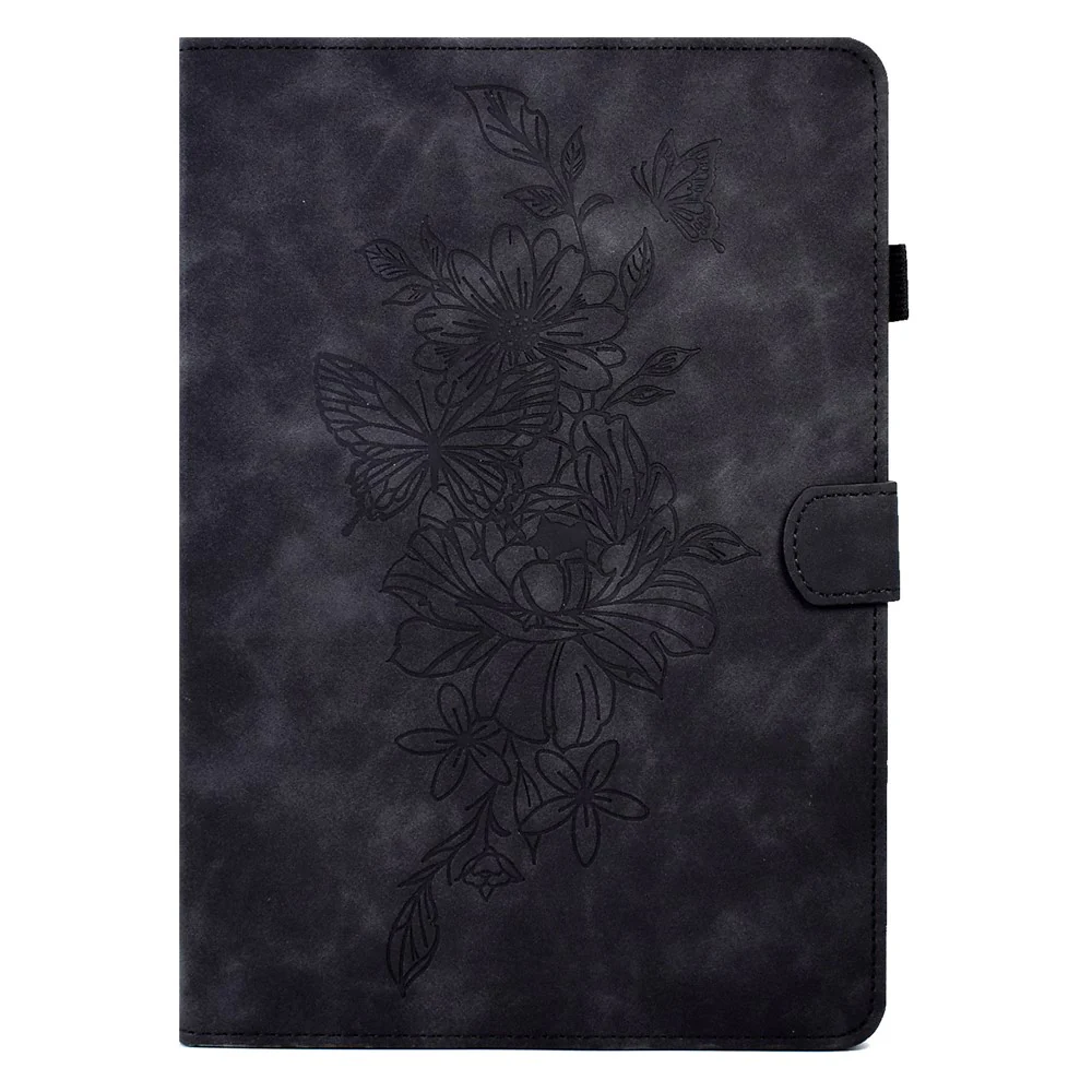 For Lenovo Tab M10 Plus (3rd Gen) / Xiaoxin Pad 2022 10.6 inch PU Leather Butterfly Flower Pattern Imprinted Tablet Cover Stitching Line Stand Smart Protective Case with Card Holder - Black - Image 7