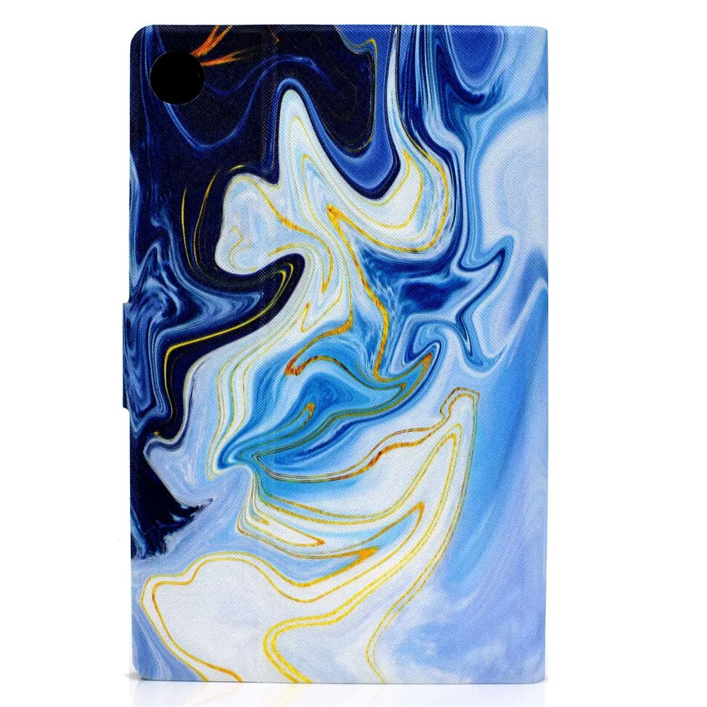 For Lenovo Tab M10 Plus (3rd Gen) / Xiaoxin Pad 2022 10.6 inch PU Leather Case Pattern Printing Card Holder Stand Cover - Blue Marble - Image 3