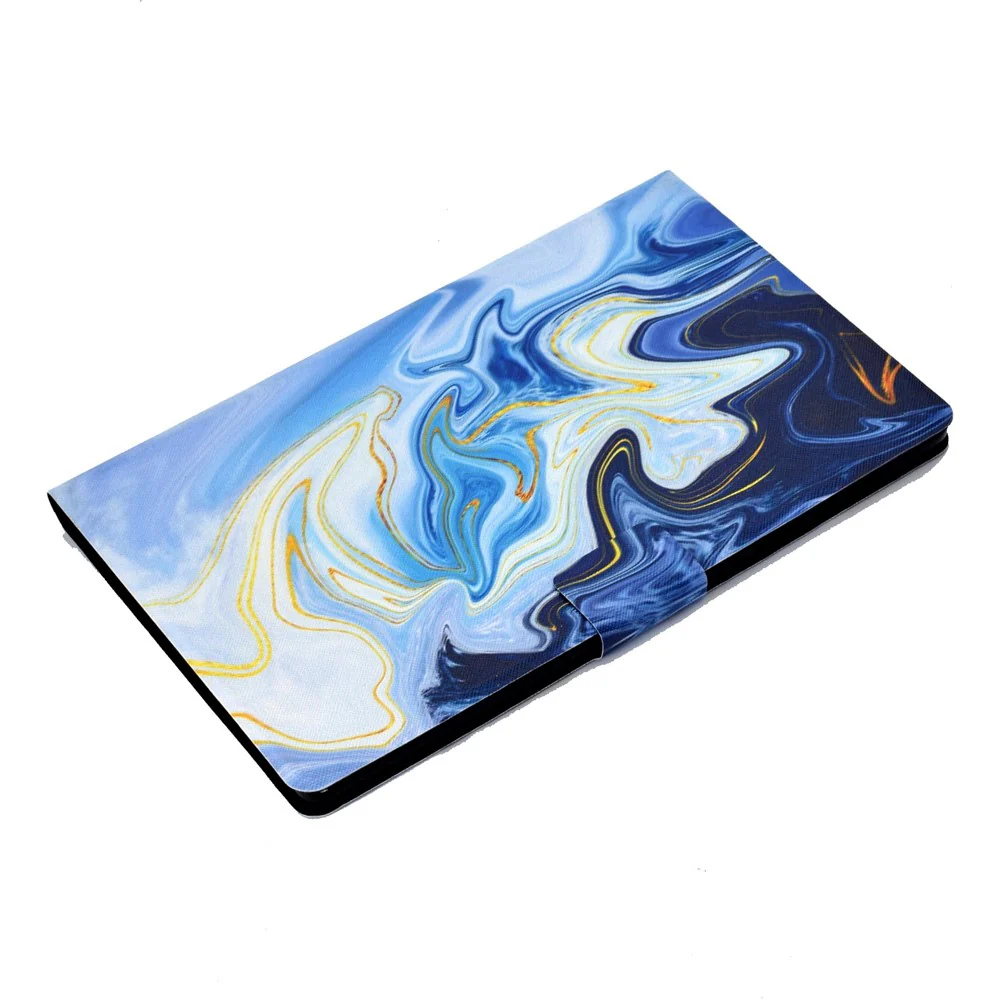 For Lenovo Tab M10 Plus (3rd Gen) / Xiaoxin Pad 2022 10.6 inch PU Leather Case Pattern Printing Card Holder Stand Cover - Blue Marble - Image 5