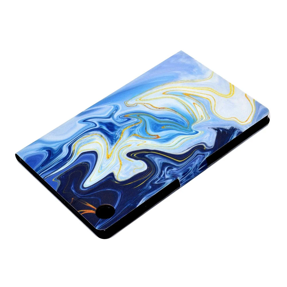 For Lenovo Tab M10 Plus (3rd Gen) / Xiaoxin Pad 2022 10.6 inch PU Leather Case Pattern Printing Card Holder Stand Cover - Blue Marble - Image 6