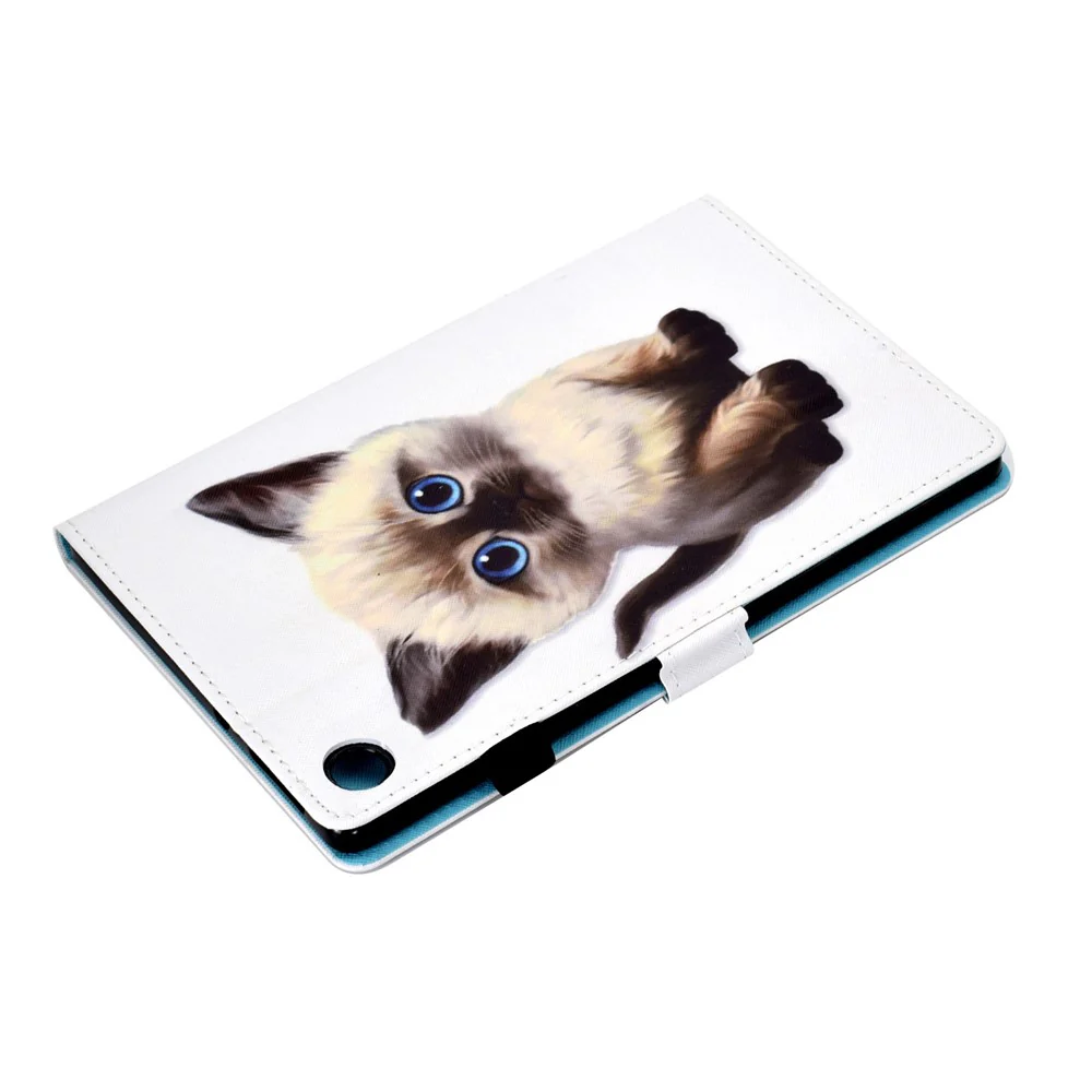 For Lenovo Tab M10 Plus (3rd Gen) / Xiaoxin Pad 2022 10.6 inch PU Leather Smart Auto Wake / Sleep Cover A3 Pattern Printing Stand Card Slots Protective Tablet Case with Pencil Holder - Cat - Image 6