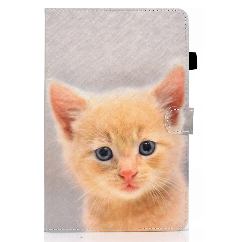 For Lenovo Tab M10 Plus (3rd Gen) / Xiaoxin Pad 2022 10.6 inch PU Leather Smart Auto Wake / Sleep Cover A3 Pattern Printing Stand Card Slots Protective Tablet Case with Pencil Holder - Cute Cat - Image 2