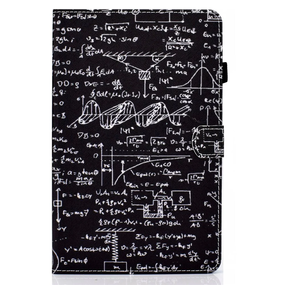 For Lenovo Tab M10 Plus (3rd Gen) / Xiaoxin Pad 2022 10.6 inch PU Leather Smart Auto Wake / Sleep Cover A3 Pattern Printing Stand Card Slots Protective Tablet Case with Pencil Holder - Equation - Image 2