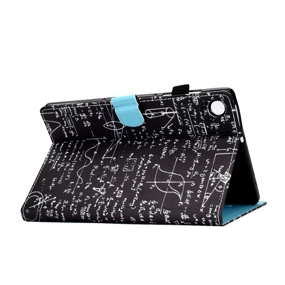 For Lenovo Tab M10 Plus (3rd Gen) / Xiaoxin Pad 2022 10.6 inch PU Leather Smart Auto Wake / Sleep Cover A3 Pattern Printing Stand Card Slots Protective Tablet Case with Pencil Holder - Equation - Image 4