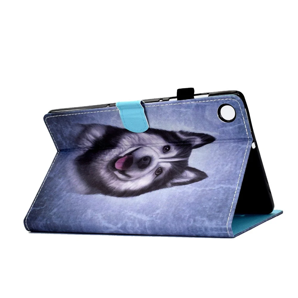 For Lenovo Tab M10 Plus (3rd Gen) / Xiaoxin Pad 2022 10.6 inch PU Leather Smart Auto Wake / Sleep Cover A3 Pattern Printing Stand Card Slots Protective Tablet Case with Pencil Holder - Husky - Image 4