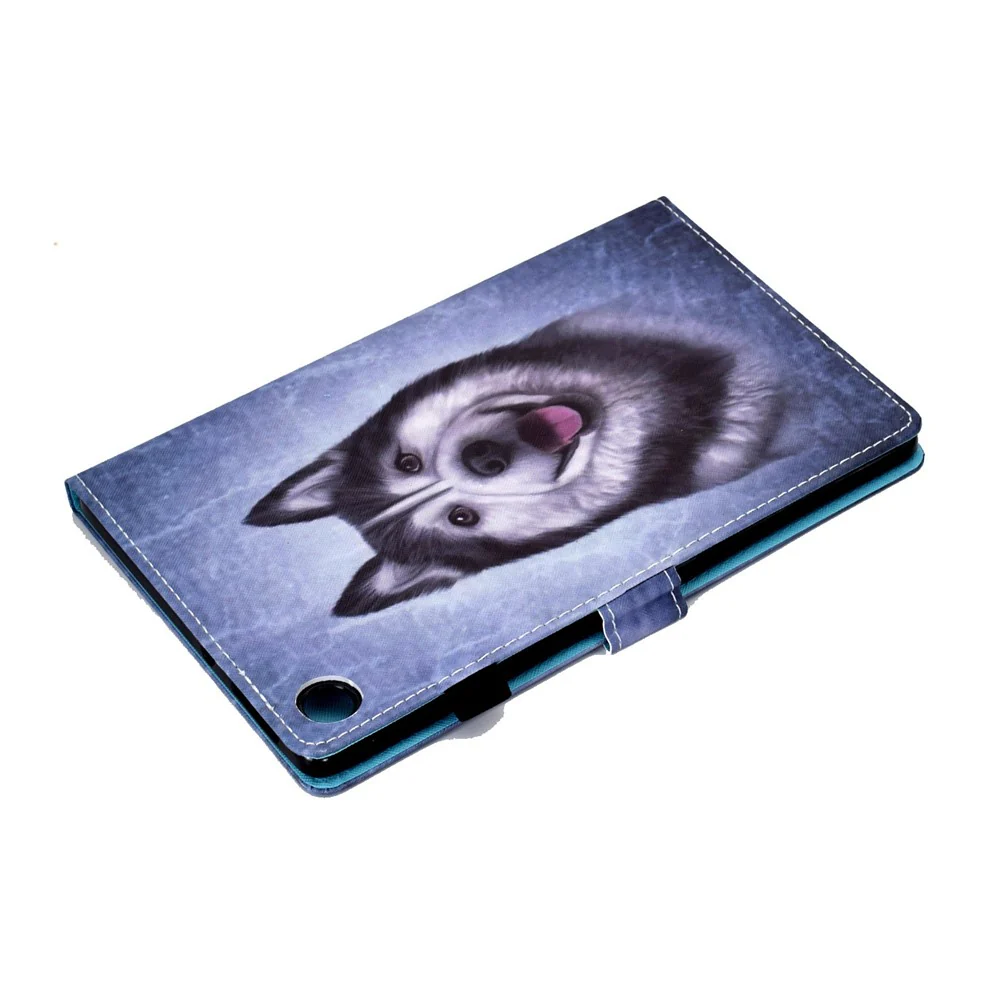 For Lenovo Tab M10 Plus (3rd Gen) / Xiaoxin Pad 2022 10.6 inch PU Leather Smart Auto Wake / Sleep Cover A3 Pattern Printing Stand Card Slots Protective Tablet Case with Pencil Holder - Husky - Image 6