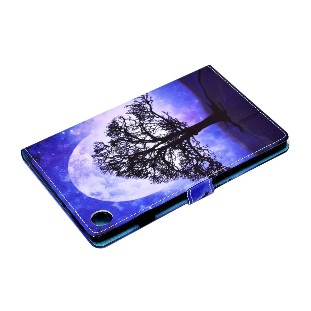 For Lenovo Tab M10 Plus (3rd Gen) / Xiaoxin Pad 2022 10.6 inch PU Leather Smart Auto Wake / Sleep Cover A3 Pattern Printing Stand Card Slots Protective Tablet Case with Pencil Holder - Life Tree - Image 6