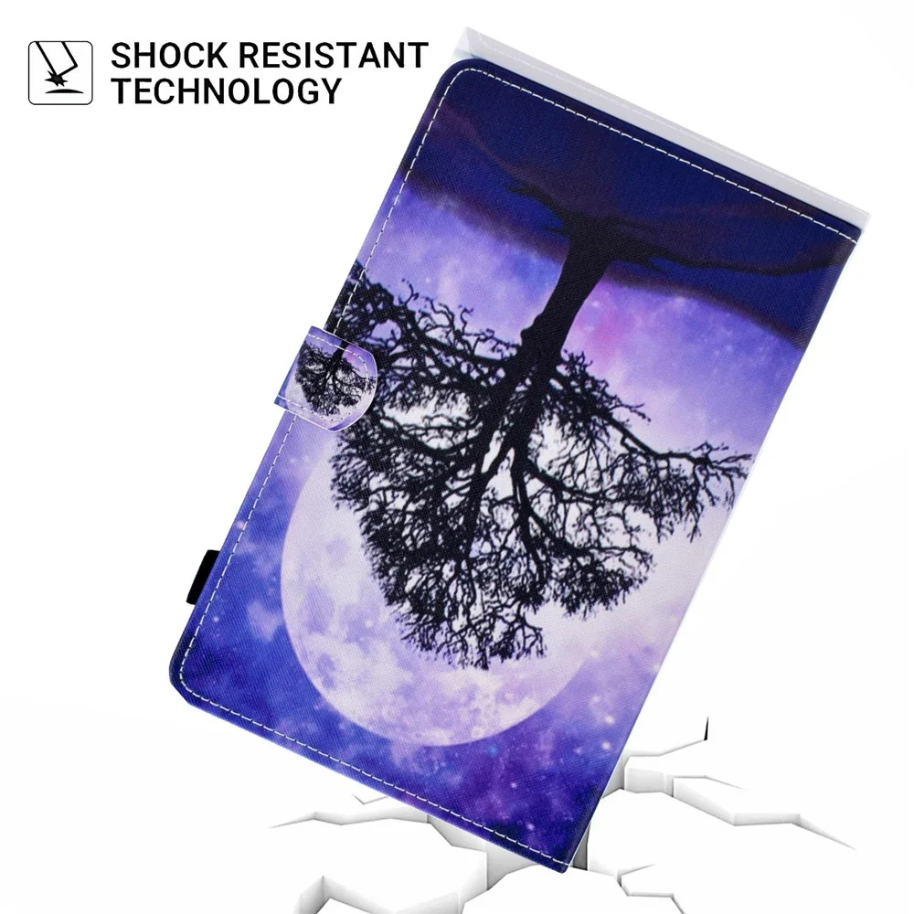 For Lenovo Tab M10 Plus (3rd Gen) / Xiaoxin Pad 2022 10.6 inch PU Leather Smart Auto Wake / Sleep Cover A3 Pattern Printing Stand Card Slots Protective Tablet Case with Pencil Holder - Life Tree - Image 8