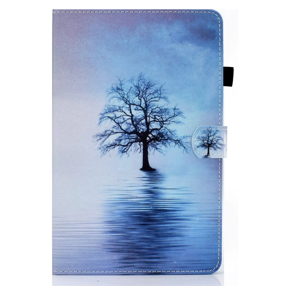 For Lenovo Tab M10 Plus (3rd Gen) / Xiaoxin Pad 2022 10.6 inch PU Leather Smart Auto Wake / Sleep Cover A3 Pattern Printing Stand Card Slots Protective Tablet Case with Pencil Holder - Water Tree - Image 2