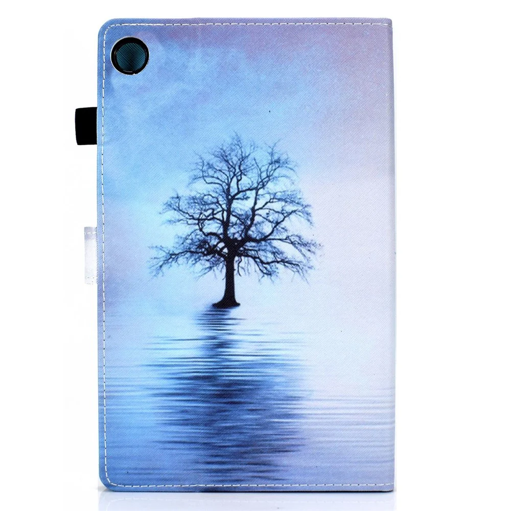 For Lenovo Tab M10 Plus (3rd Gen) / Xiaoxin Pad 2022 10.6 inch PU Leather Smart Auto Wake / Sleep Cover A3 Pattern Printing Stand Card Slots Protective Tablet Case with Pencil Holder - Water Tree - Image 3