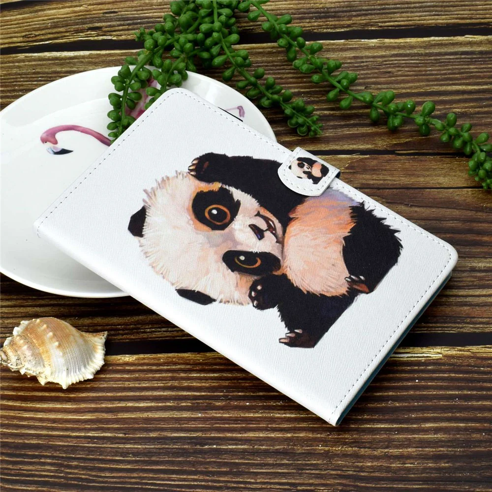 For Lenovo Tab M10 Plus (3rd Gen) / Xiaoxin Pad 2022 10.6 inch PU Leather Smart Auto Wake / Sleep Cover A3 Pattern Printing Stand Card Slots Protective Tablet Case with Pencil Holder - Waving Panda - Image 7