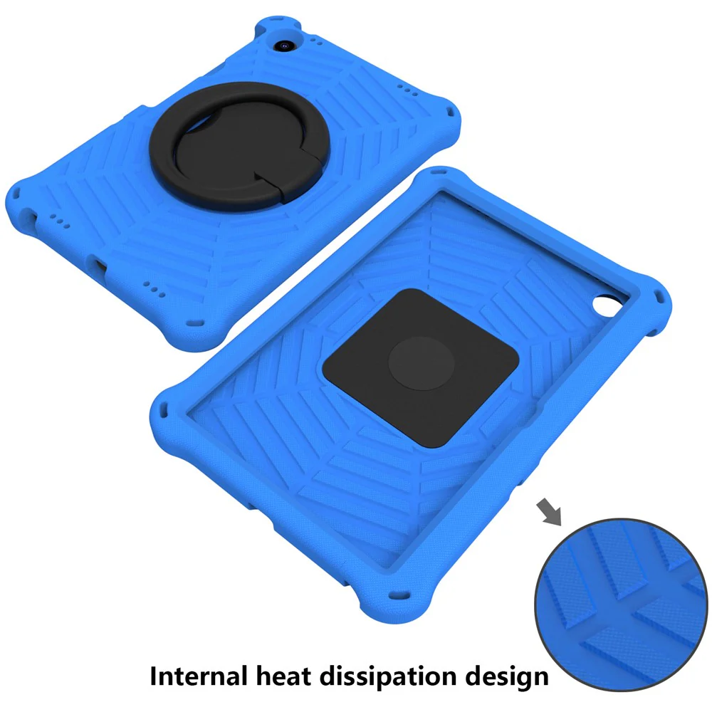 For Lenovo Tab M10 Plus (3rd Gen) / Xiaoxin Pad 2022 10.6 inch Shockproof Spider Web Texture Tablet Cover Kickstand Hand Grip Tablet Case with Shoulder Strap - Blue - Image 5