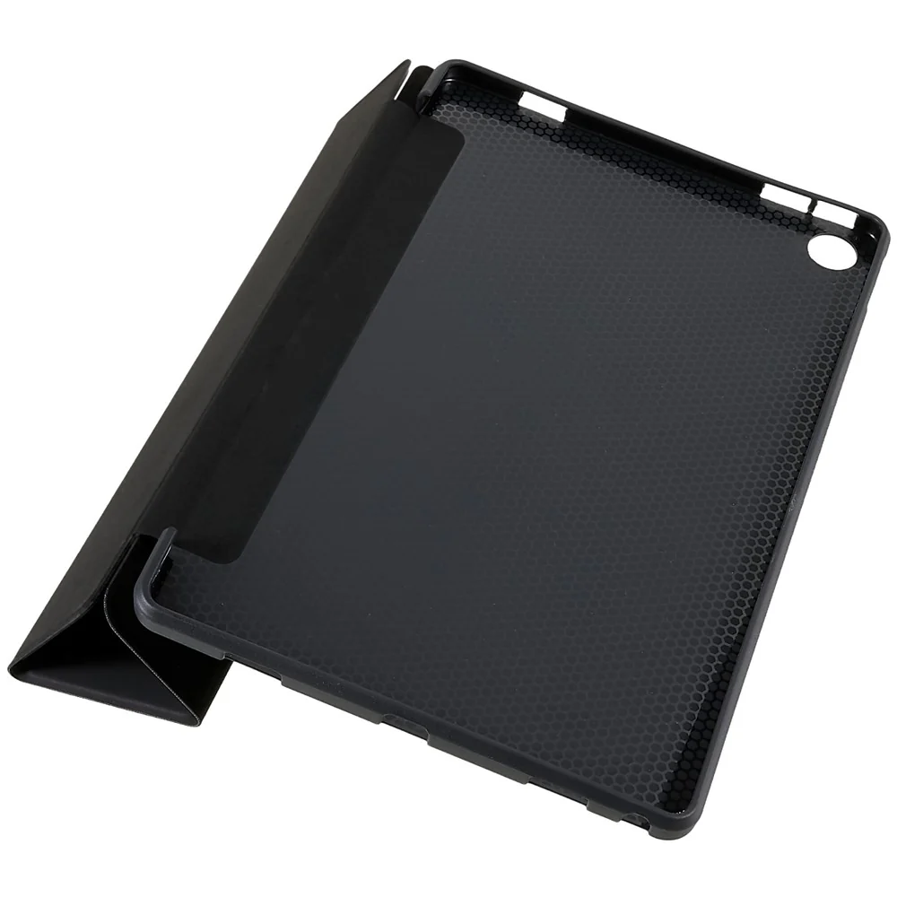 For Lenovo Tab M10 Plus (3rd Gen) / Xiaoxin Pad 2022 10.6 inch Three-fold Stand PU Leather Cover Full Protection Soft Silicone Tablet Case - Black - Image 4