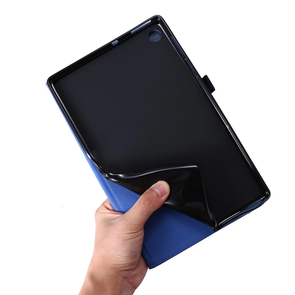 For Lenovo Tab M10 Plus Leather Case Scratch Resistant Flip Tablet Cover with Stand Card Slots - Blue - Image 5