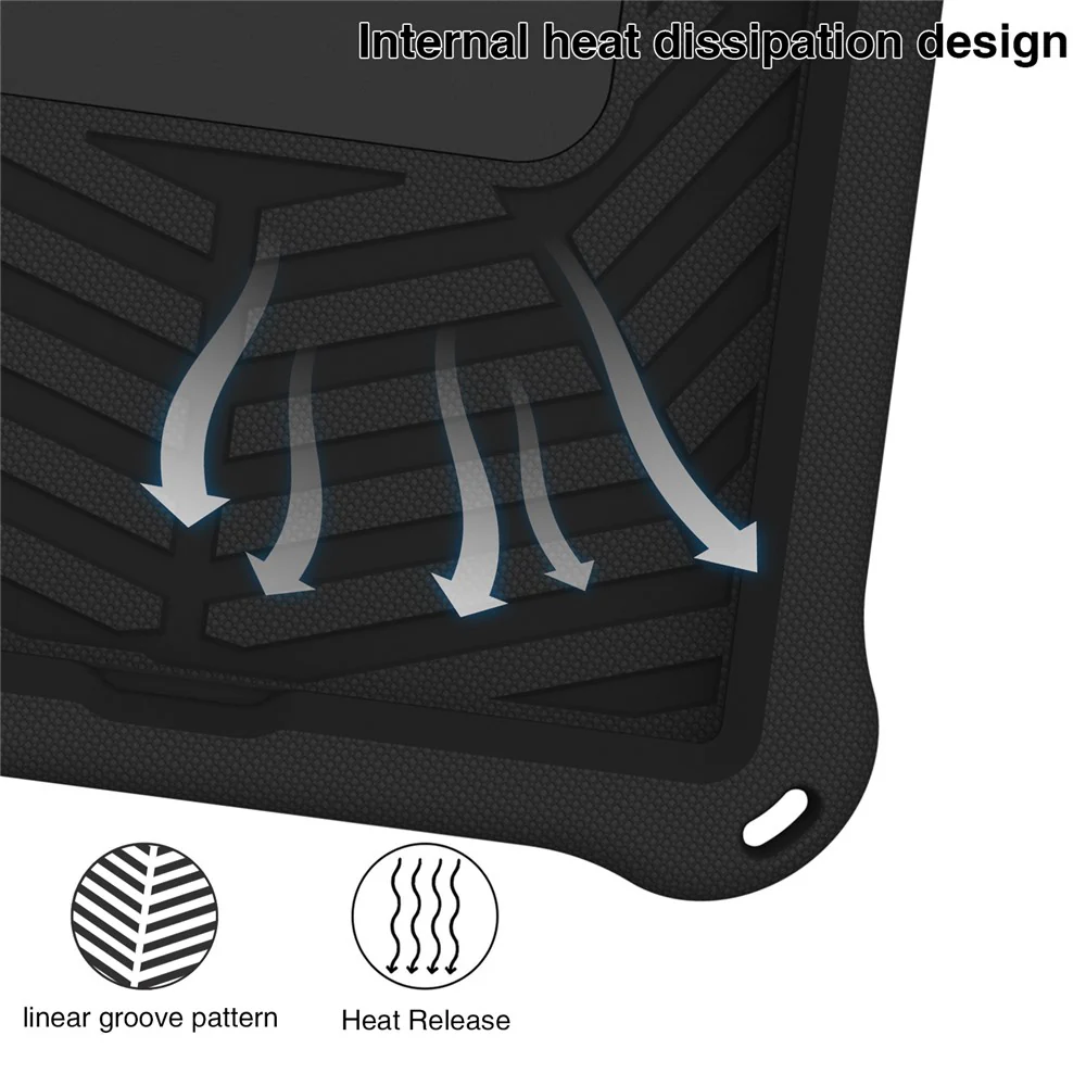 For Lenovo Tab M10 Plus / Tab M10 FHD Plus TB-X606F Spider Web Texture Rugged Protective Cover EVA Kickstand Hand Grip Kid-Proof Tablet Case with Shoulder Strap - Black - Image 5