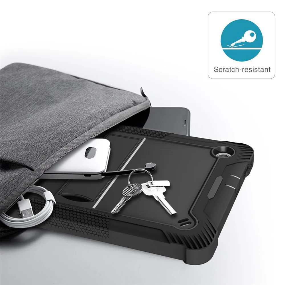 For Lenovo Tab M10 Plus TB-X606 Kickstand Shockproof Cover Silicone + PC Tablet Case - Black - Image 7