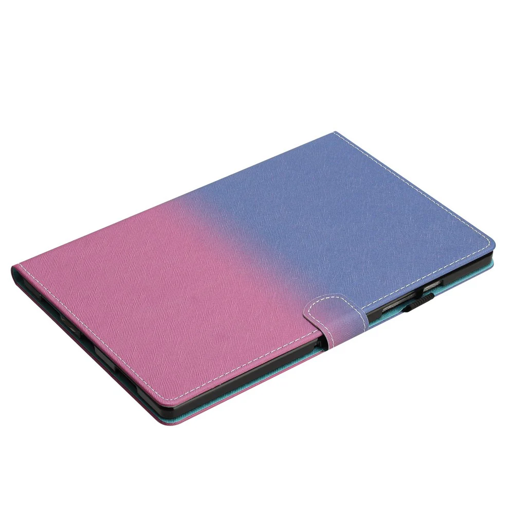 For Lenovo Tab M10 Plus TB-X606F Gradient PU Leather Card Holder Tablet Cover Flip Stand Anti-drop Case - Blue / Rose - Image 4