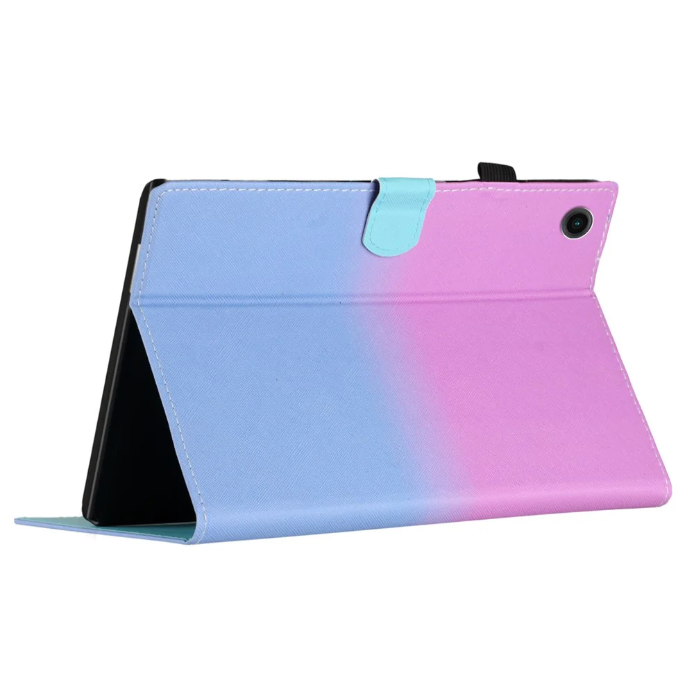 For Lenovo Tab M10 Plus TB-X606F Gradient PU Leather Card Holder Tablet Cover Flip Stand Anti-drop Case - Purple / Blue - Image 5