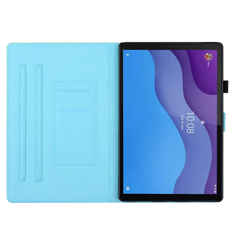 For Lenovo Tab M10 Plus X606F / Tab M10 FHD PU Leather Tablet Cover Pattern Printing Shockproof Case - Rabbit - Image 2