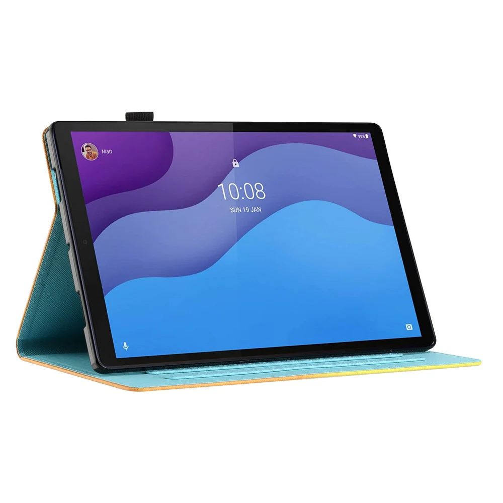For Lenovo Tab M10 Plus X606F / Tab M10 FHD PU Leather Tablet Cover Pattern Printing Shockproof Case - Rabbit - Image 3