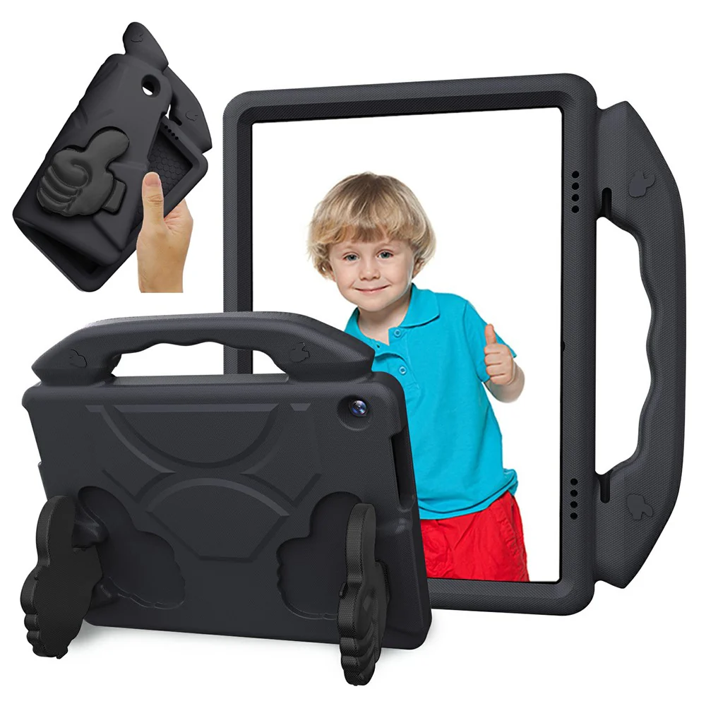 For Lenovo Tab M10 TB-X605F  /  TB-X505 Case Ultra-Soft EVA Thumb Kickstand Tablet Cover - Black