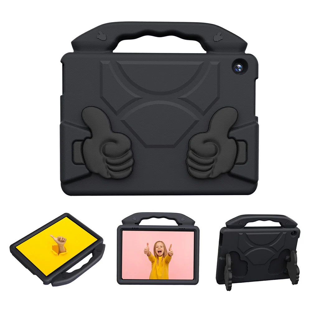 For Lenovo Tab M10 TB-X605F  /  TB-X505 Case Ultra-Soft EVA Thumb Kickstand Tablet Cover - Black - Image 2