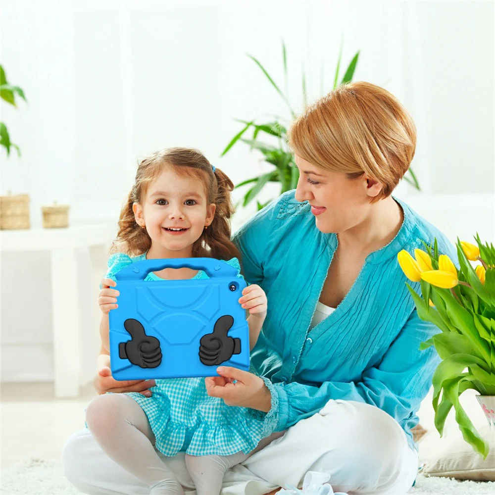 For Lenovo Tab M10 TB-X605F  /  TB-X505 Case Ultra-Soft EVA Thumb Kickstand Tablet Cover - Blue - Image 8