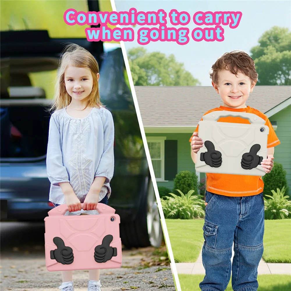 For Lenovo Tab M10 TB-X605F  /  TB-X505 Case Ultra-Soft EVA Thumb Kickstand Tablet Cover - Pink - Image 7