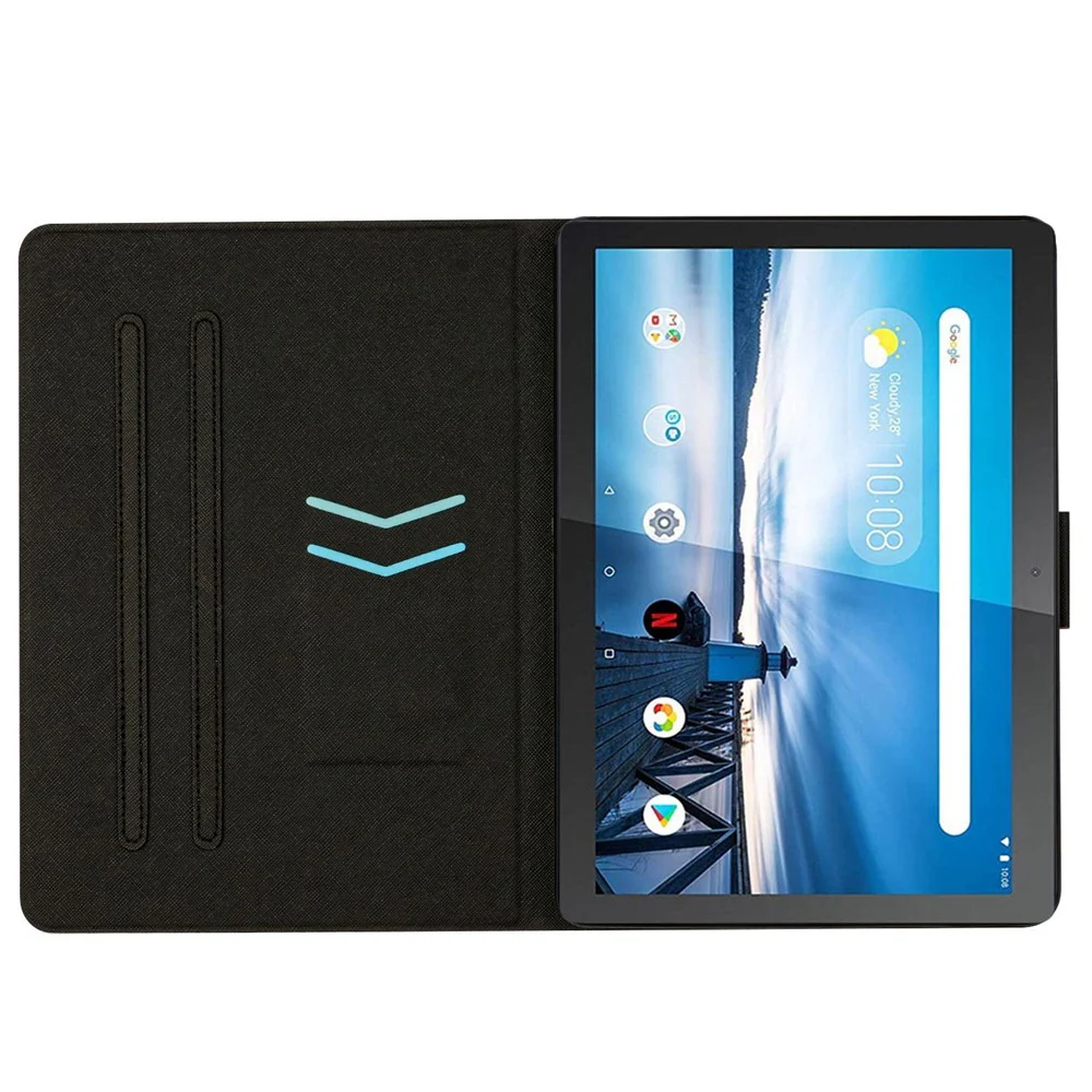 For Lenovo Tab M10 TB-X605F / X505 Adjustable Stand Marble Pattern Tablet Cover PU Leather Card Holder Anti-scratch Case - Blue Marble - Image 2