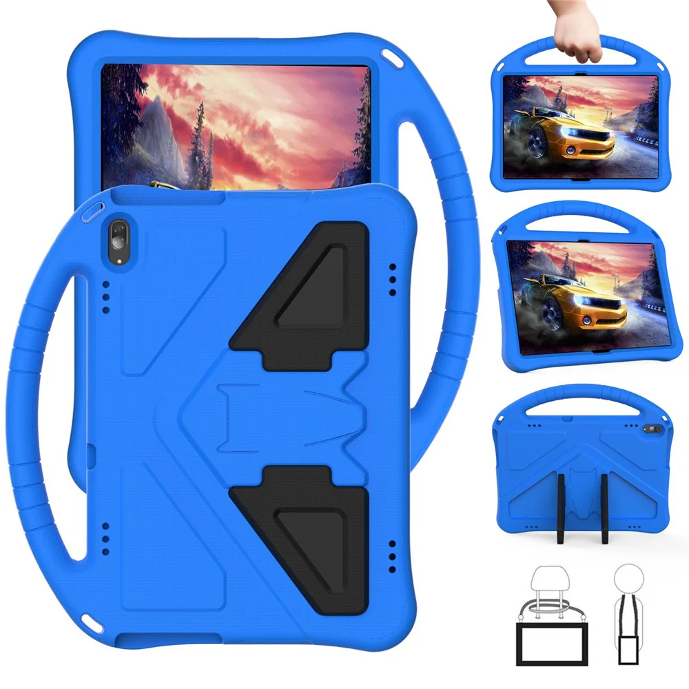 For Lenovo Tab M10 TB-X605F / X505F EVA Tablet Case Drop-proof Kickstand Protective Cover with Handle Grip - Blue - Image 6