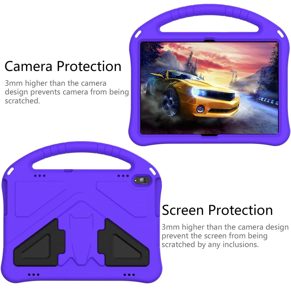For Lenovo Tab M10 TB-X605F / X505F EVA Tablet Case Drop-proof Kickstand Protective Cover with Handle Grip - Purple - Image 3