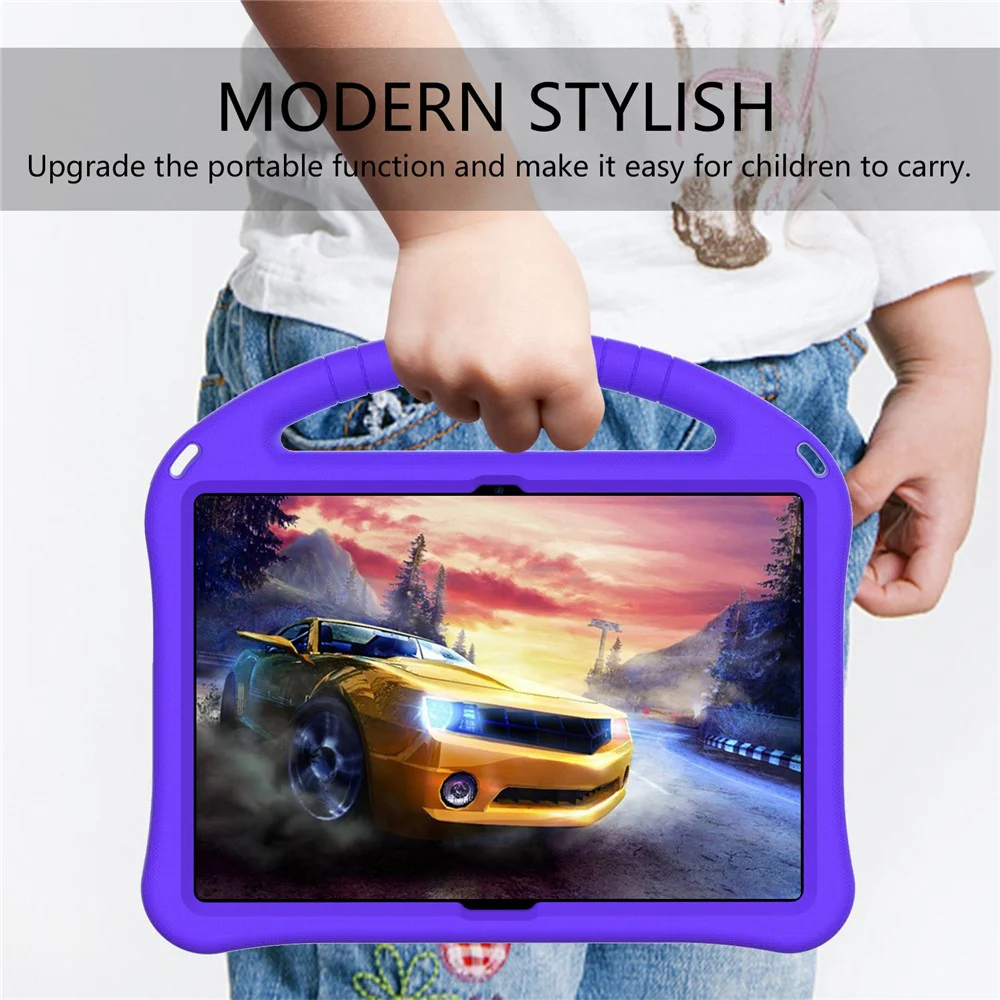 For Lenovo Tab M10 TB-X605F / X505F EVA Tablet Case Drop-proof Kickstand Protective Cover with Handle Grip - Purple - Image 5