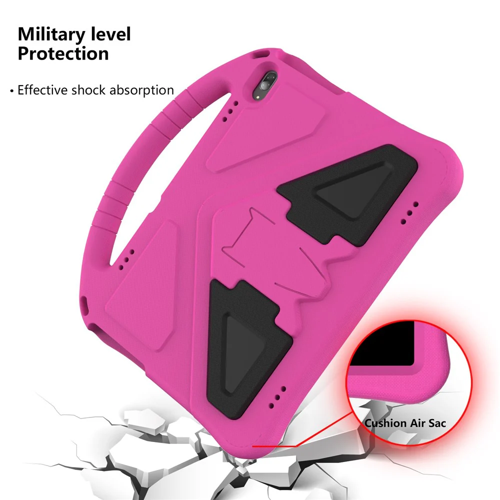 For Lenovo Tab M10 TB-X605F / X505F EVA Tablet Case Drop-proof Kickstand Protective Cover with Handle Grip - Rose - Image 4