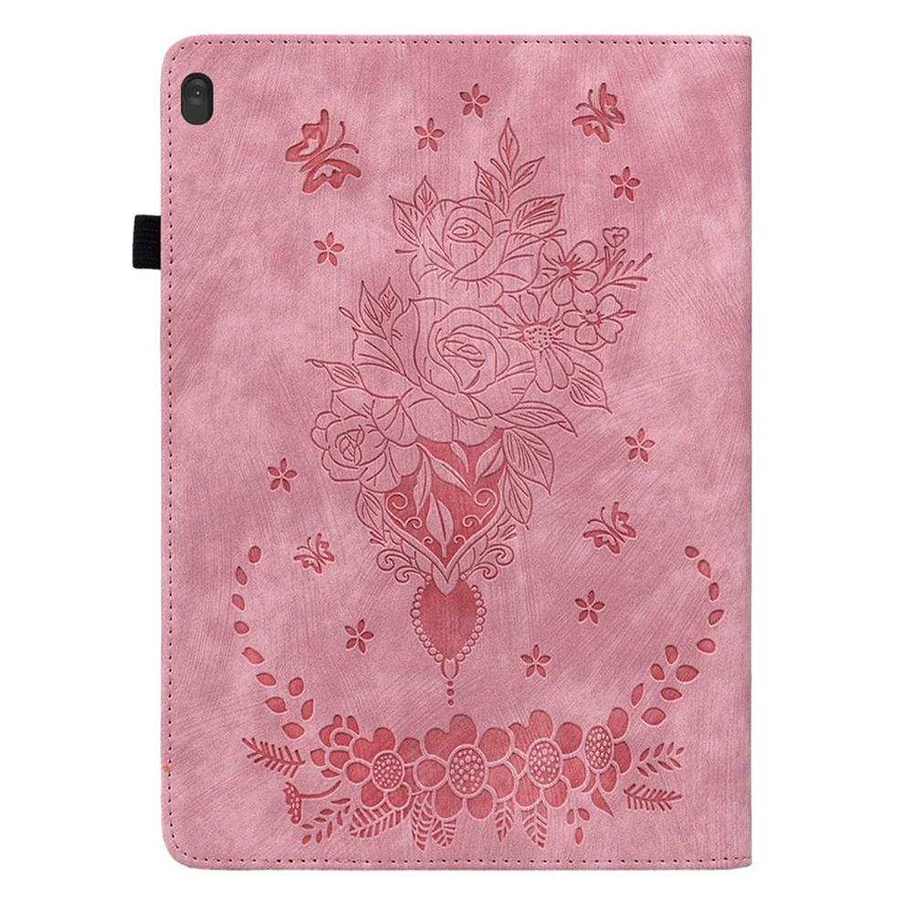 For Lenovo Tab M10 TB-X605L / TB-X605F / Tab M10 HD TB-X505F / TB-X505L Imprinted Stand Cover PU Leather Case - Pink - Image 7
