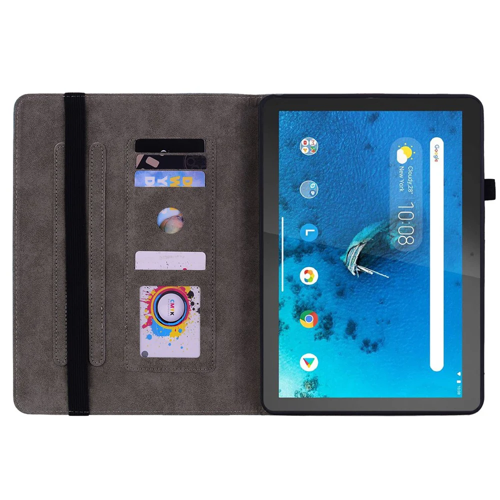 For Lenovo Tab M10 TB-X605L / TB-X605F / Tab M10 HD TB-X505F / TB-X505L Imprinted Stand Cover PU Leather Case - Purple - Image 2