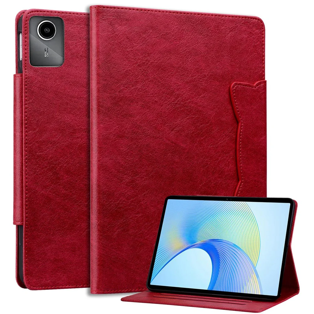 For Lenovo Tab M11 Case Anti-Scratch PU Leather Tablet Cover with Card Slots - Red - Image 2