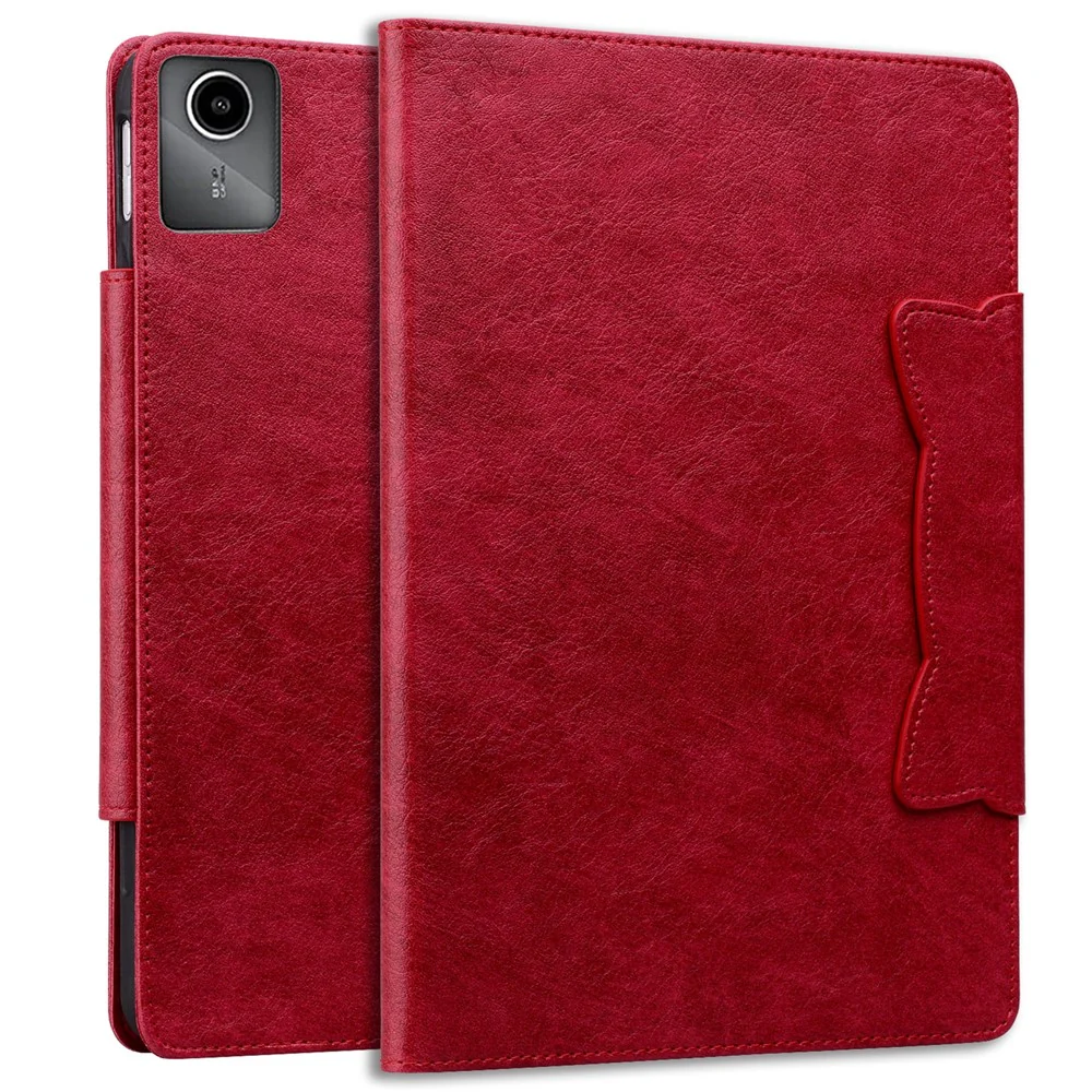 For Lenovo Tab M11 Case Anti-Scratch PU Leather Tablet Cover with Card Slots - Red - Image 6