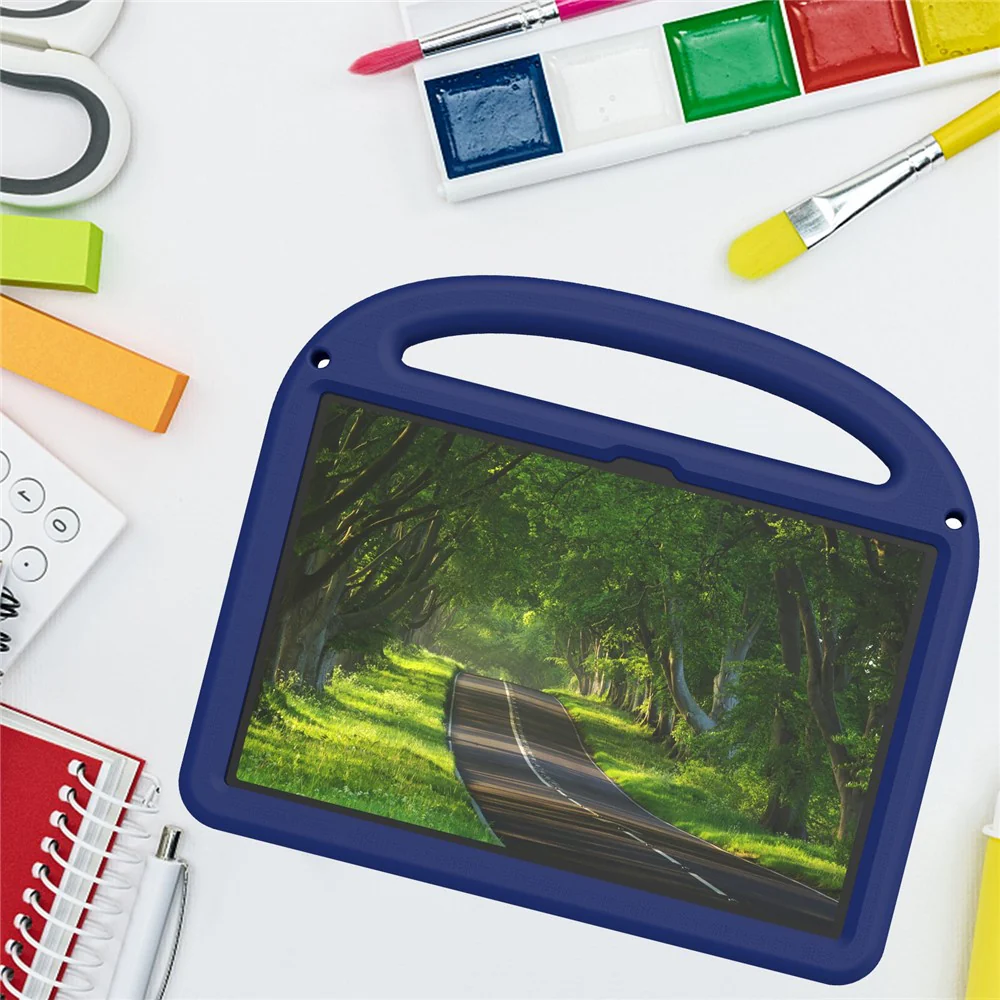 For Lenovo Tab M11 Kickstand Case Cartoon Design Anti-Drop EVA+PC Tablet Cover with Strap - Navy Blue - Image 8