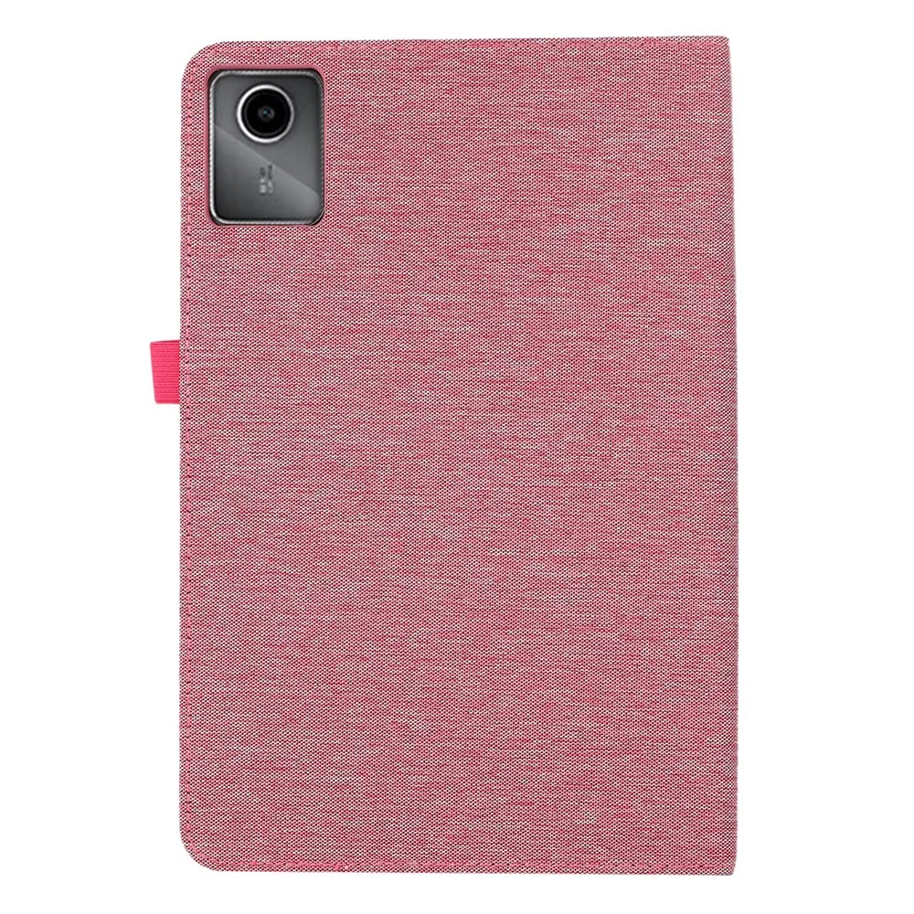 For Lenovo Tab M11 Plus Leather Case Card Holder Cloth Texture Tablet Stand Cover - Pink - Image 6
