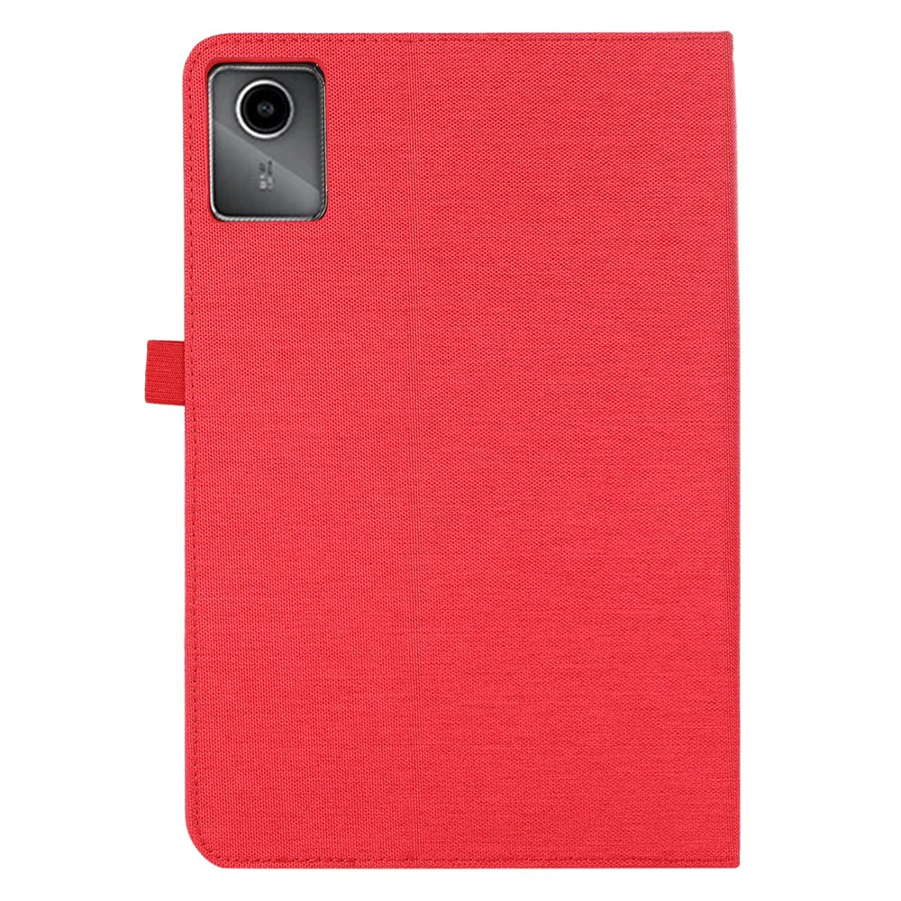 For Lenovo Tab M11 Plus Leather Case Card Holder Cloth Texture Tablet Stand Cover - Red - Image 6