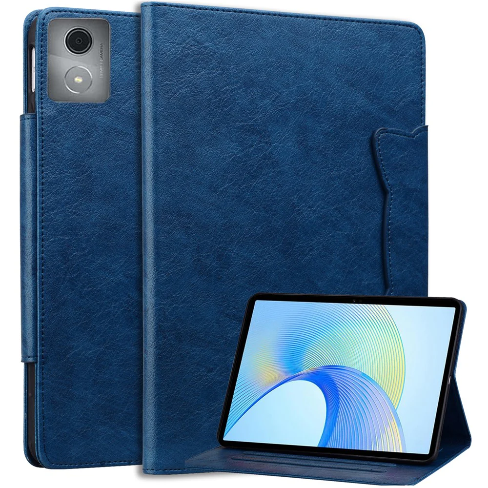 For Lenovo Tab M11 Plus / Tab K11 Plus Case Stand PU Leather Tablet Cover Cat Buckle Closure - Blue - Image 2