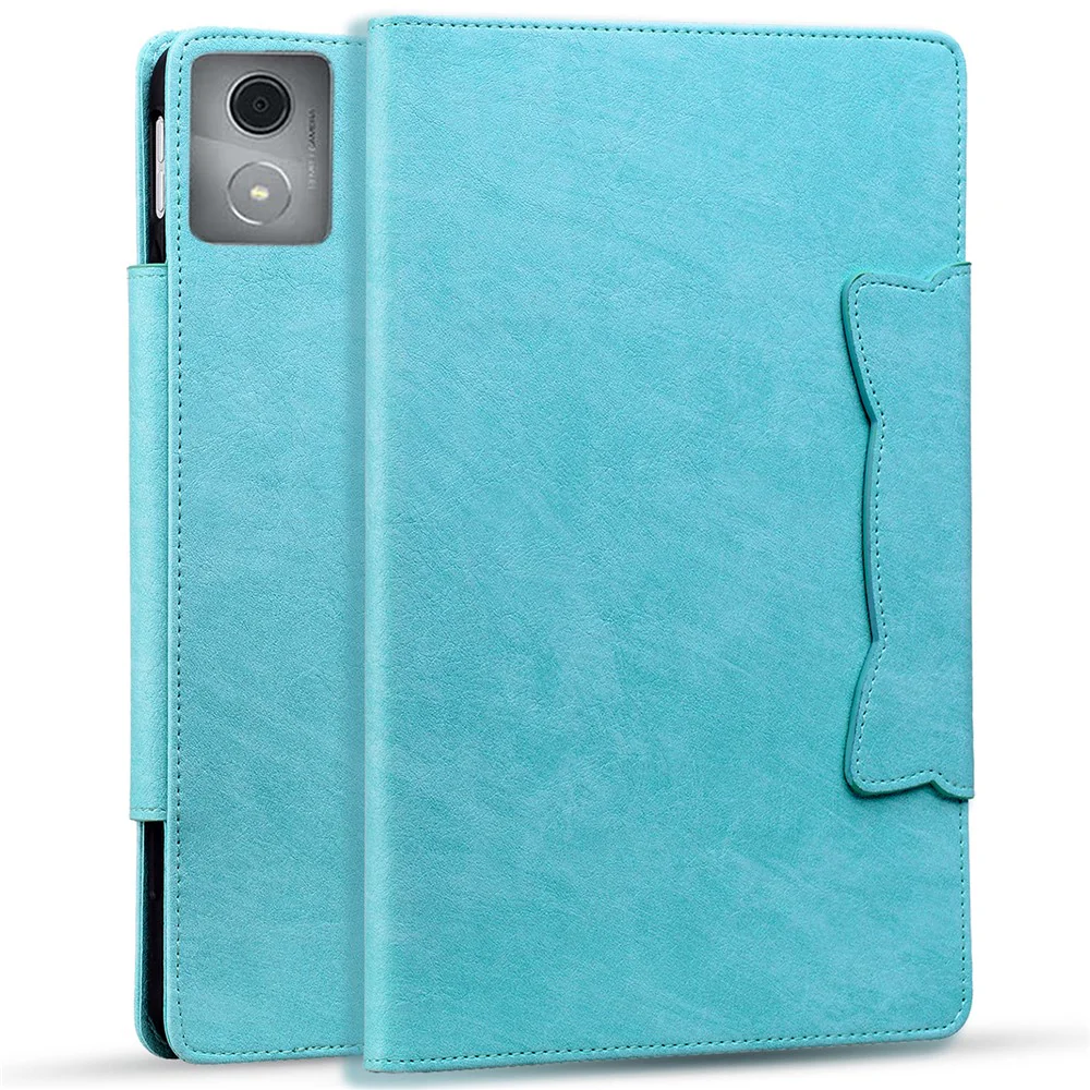 For Lenovo Tab M11 Plus / Tab K11 Plus Case Stand PU Leather Tablet Cover Cat Buckle Closure - Sky Blue - Image 6