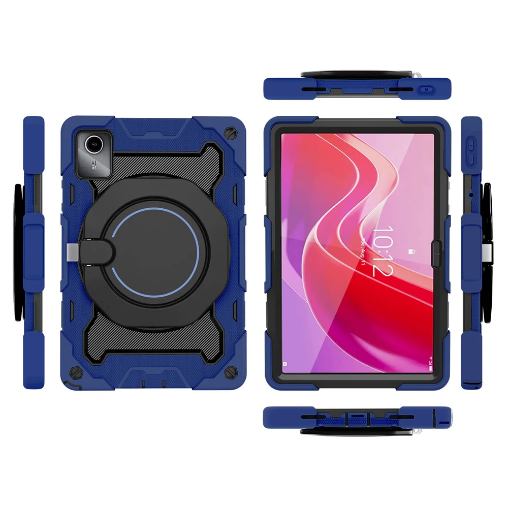 For Lenovo Tab M11 / Tab K11 Wholesale Tablet Case PC+Silicone Cover with Kickstand - Navy Blue - Image 8