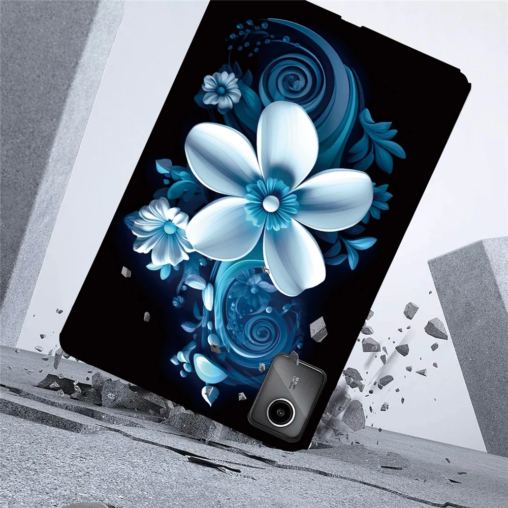 For Lenovo Tab M11 TB-330FC / Xiaoxin Pad 11 2024 TB-331FC Case Pattern Printing Slim Soft TPU Tablet Cover - Black Orchid - Image 3