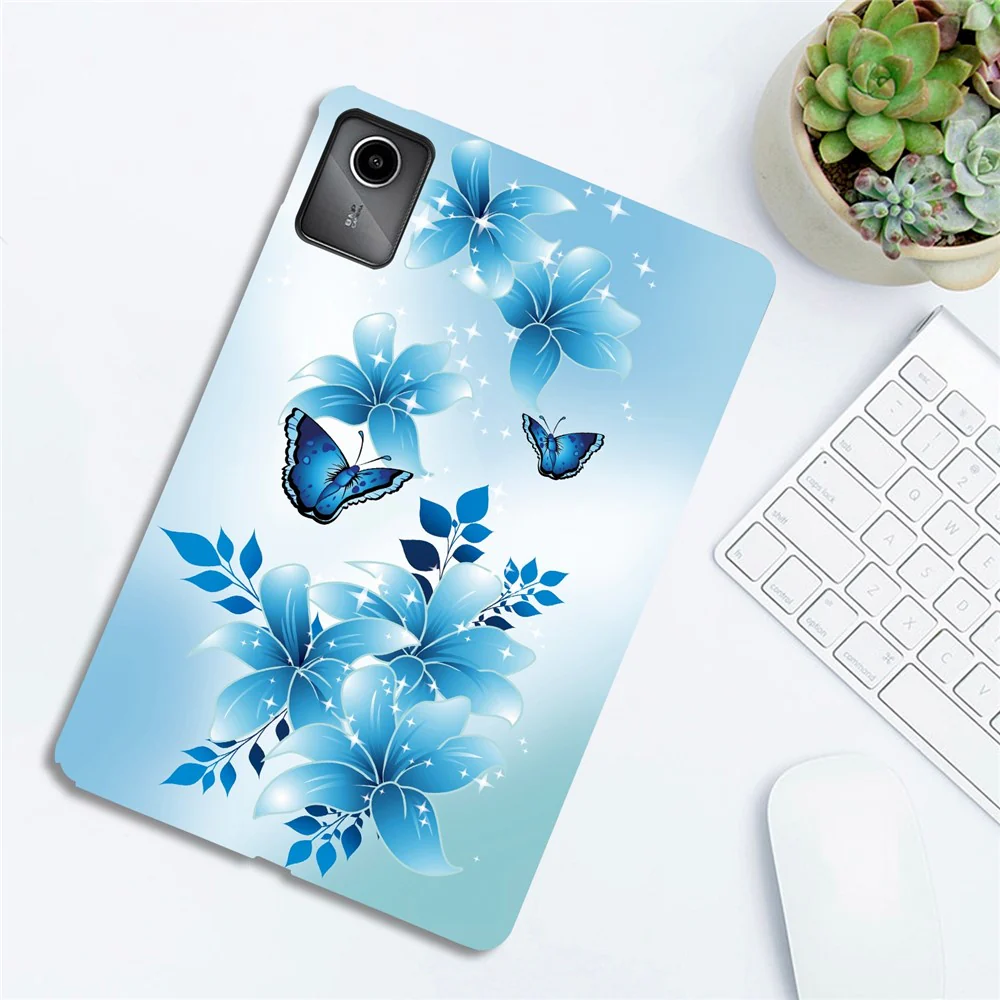 For Lenovo Tab M11 TB-330FC / Xiaoxin Pad 11 2024 TB-331FC Case Pattern Printing Slim Soft TPU Tablet Cover - Blue Butterfly - Image 4